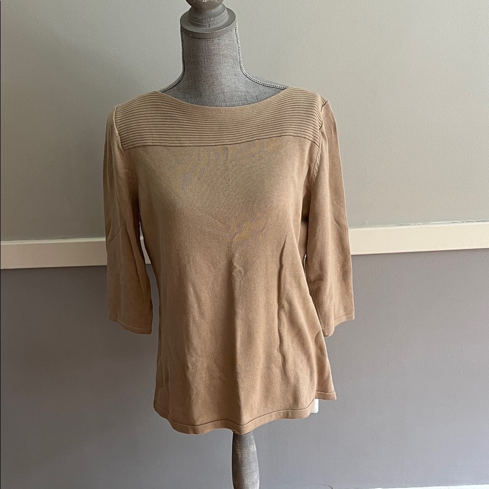 Elegant Tan Women's Sweater Blouse